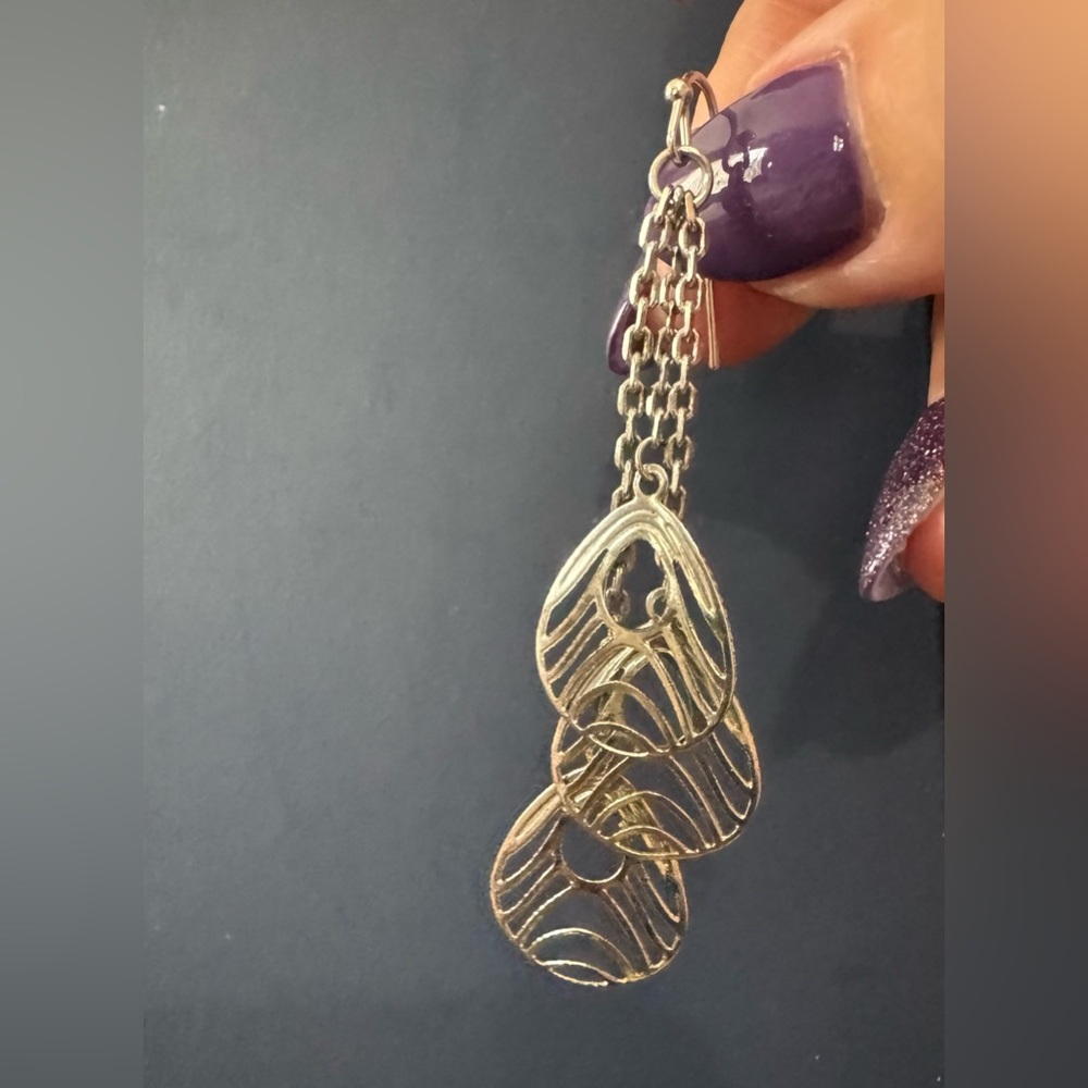 Lia Sophia Gold Filigree Dangle Earrings - Picture 4 of 4